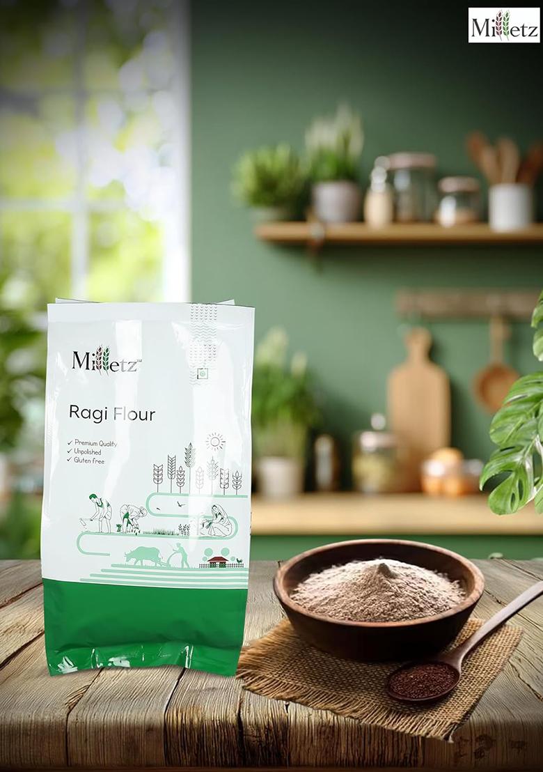 Organic Ragi Millet Flour | Ragi Atta | Finger Millet Flour | Gluten-Free, Pesticides Free, Chemical Free, Non Gmo