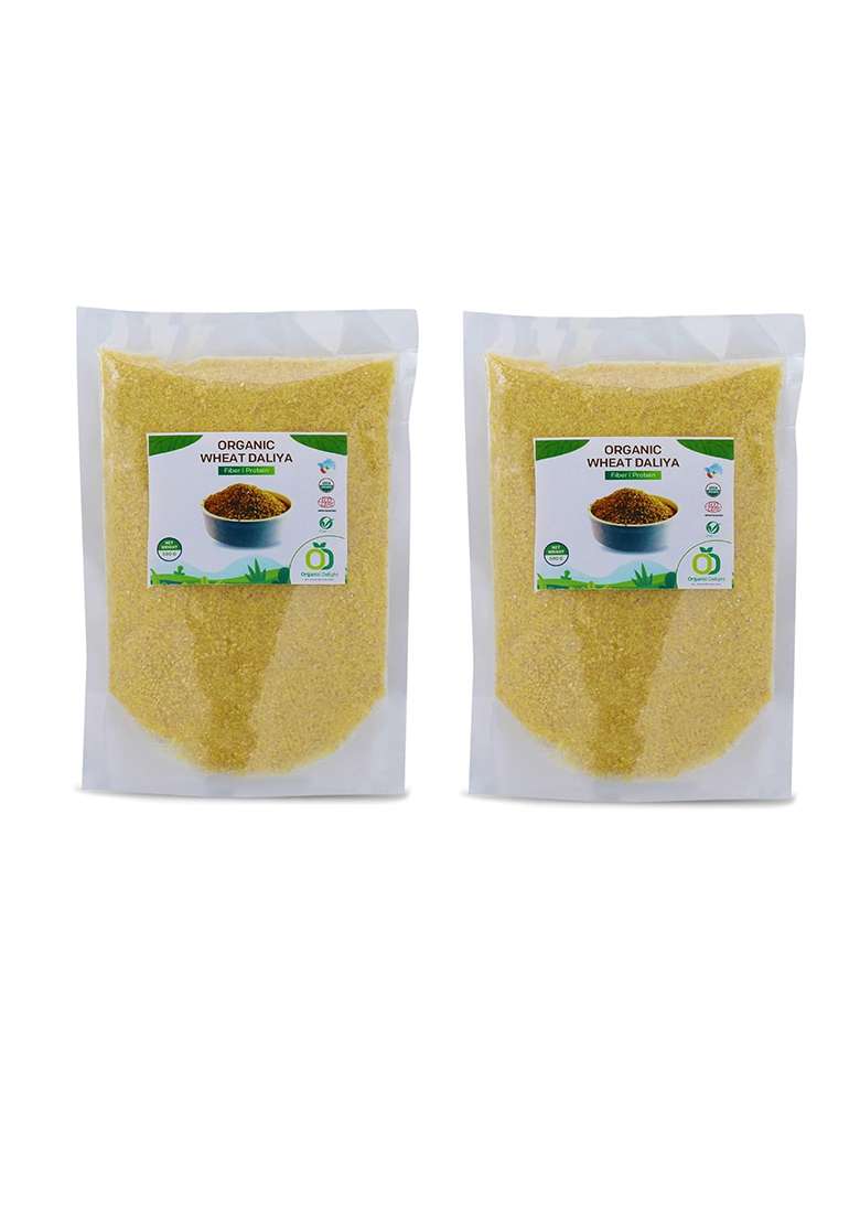 Organic Delight Wheat Daliya Dalia Rich In Fibre 1 Kg 100 Thuli Multigrain | Crushed Healthy Breakfast Easy To Digest Usda Certified - Indya