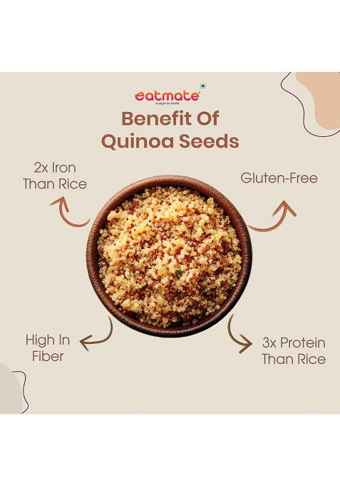 Eatmate Premium Quinoa Seeds, Gluten Free Quinoa, Healthy Breakfast, Diet Food For Weight Management Natural Superfood, Plastic Jar