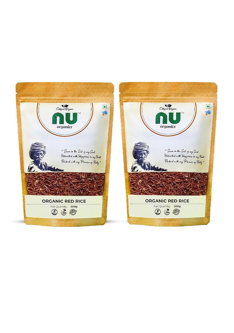 Nu Organics Red Rice 1Kg | Natural & Unpolished Whole Grain Rice | Rich In Fiber & Antioxidants | Supports Heart Health & Digestion | Earthy Flavor For Healthy Meals