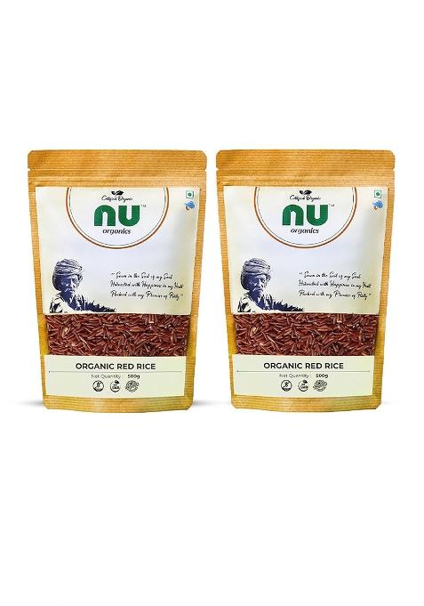 Nu Organics Red Rice 1Kg | Natural & Unpolished Whole Grain Rice | Rich In Fiber & Antioxidants | Supports Heart Health & Digestion | Earthy Flavor For Healthy Meals