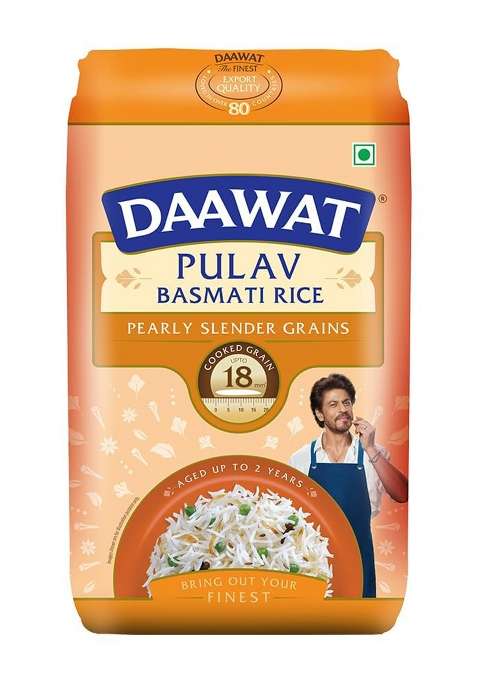 Daawat Pulav Basmati Rice 1Kg| Pearly Slender Grains| Cooked Grain Upto 18Mm*| Long & Fluffy Pulav Rice