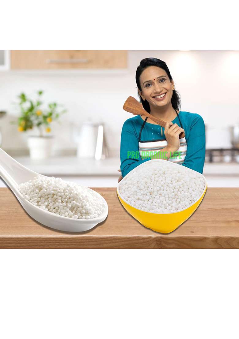 Pro Organic Life Indori Sabudana Pearls, Sago Small Sabudana 450 Grm - Indya