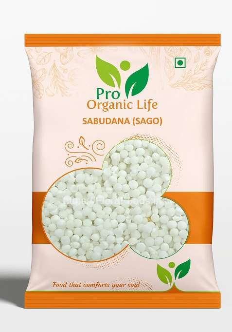 Pro Organic Life Indori Sabudana Pearls, Sago Small Sabudana 450 Grm