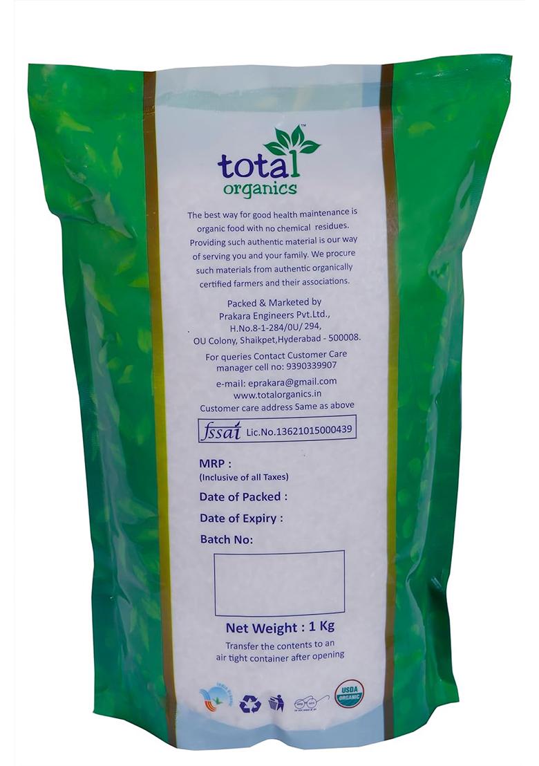 Total Organics Pure & Natural Foxtail Millet Whole Grain | Unpolished, Gluten Free, No Chemicals | High Plant Protein And Fibre | Certified Organic (1 Kg)