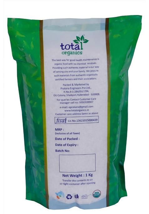 Total Organics Pure & Natural Foxtail Millet Whole Grain | Unpolished, Gluten Free, No Chemicals | High Plant Protein And Fibre | Certified Organic (1 Kg)