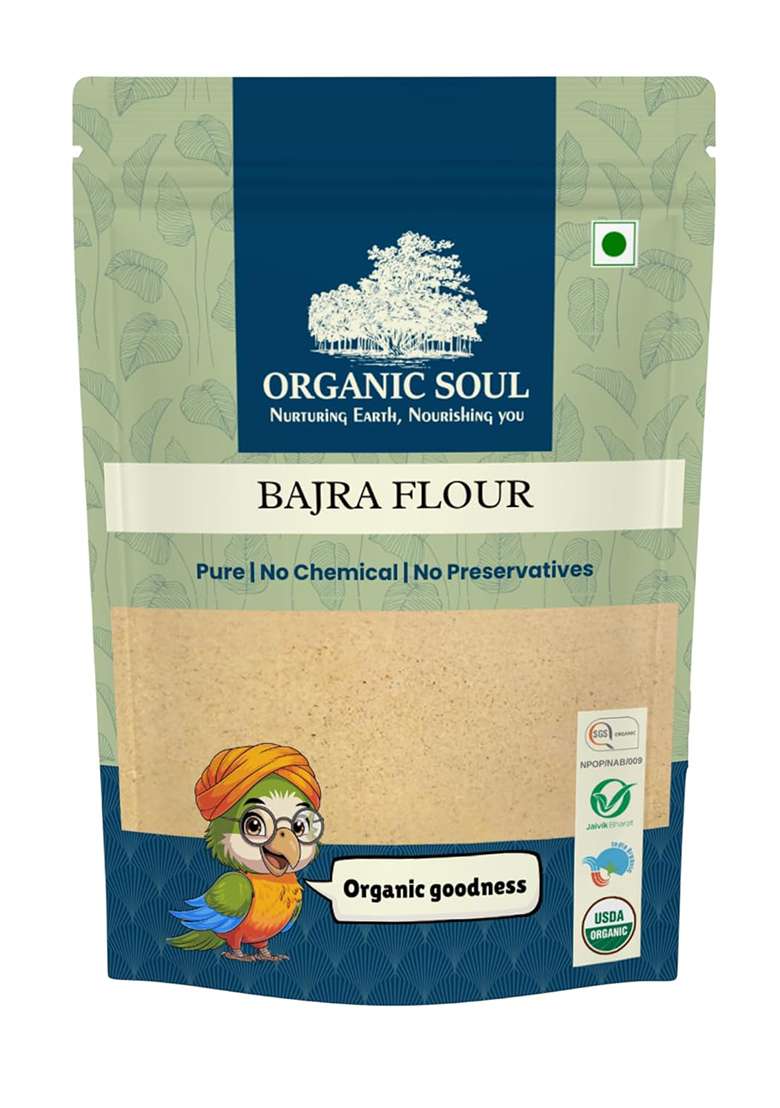 Organic Soul Bajra Flour 900Gram Pearl Millet Gluten Free | Rich In Magnesium Iron Calcium And Fiber Npop Certified I Ceritfied - Indya