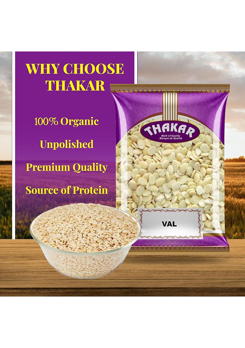 Thakar Unpolished Val Dal 500G | Split Broad Beans | Field Beans Dal | Rich In Protein & Fiber | Ideal For Maharashtrian & Gujarati Cuisine | Unpolished, Natural & Healthy Pulses | Gluten-Free & Vegan.