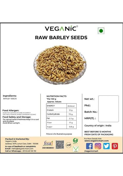 Veganic Raw Barley Seeds | Jau Seed | Juvar/Cheno (400)