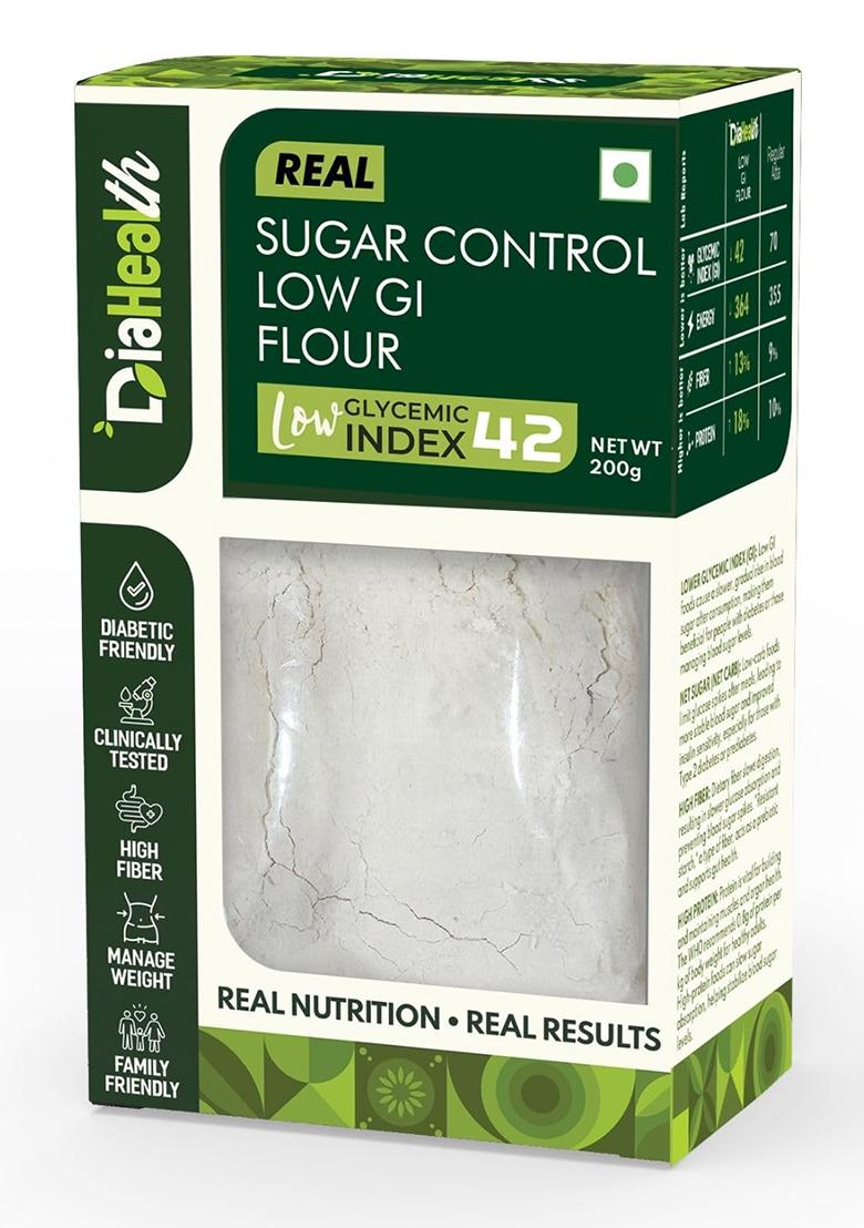 Diahealth Sugar Control Low Gi Atta For Diabetics, 200 Gms, High Protein, High Fiber Flour, Healthy Flour, Pre-Biotic For Weight Loss, 200G Pack Of 1