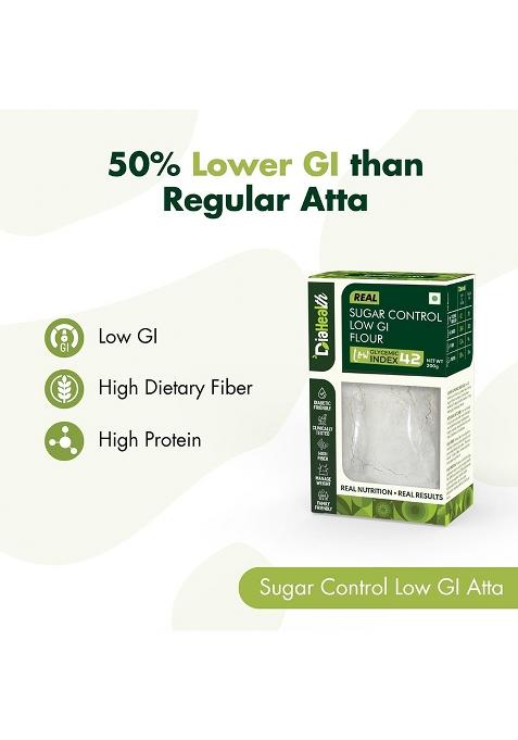 Diahealth Sugar Control Low Gi Atta For Diabetics, 200 Gms, High Protein, High Fiber Flour, Healthy Flour, Pre-Biotic For Weight Loss, 200G Pack Of 1