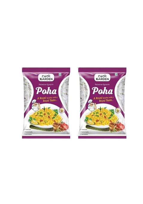 Cookgarden Premium Poha 500Gm Pack Of 2 | Flattened Rice For Healthy Breakfast, Light Snacks, Chivda, Pohe, Upma, Namkeen Mixtures And Daily Nutritious Indian Cooking