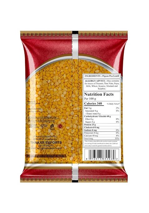 Thakar Unpolished Toor Dal 500G | Premium Arhar Dal | Unpolished & 100% Natural | Rich In Protein & Fiber | Indian Pulses For Daily Cooking | Soft Texture, Quick To Cook | Gluten Free.