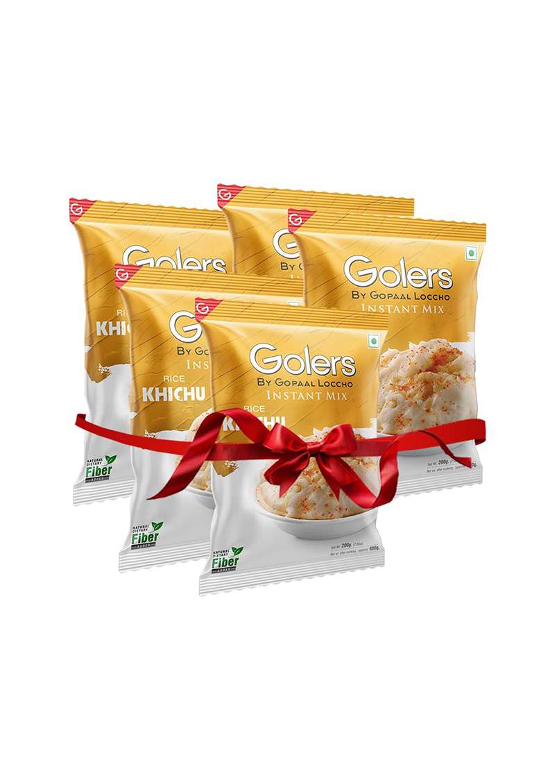 Golers Rice Khichu Mix Flour 200Gm Pack Of 5 | Ready To Cook | 100% Vegetarian & Vegan Friendly | Wheat & Gluten Free | No Preservatives | No Artificial Flavours Or Colors - Indya