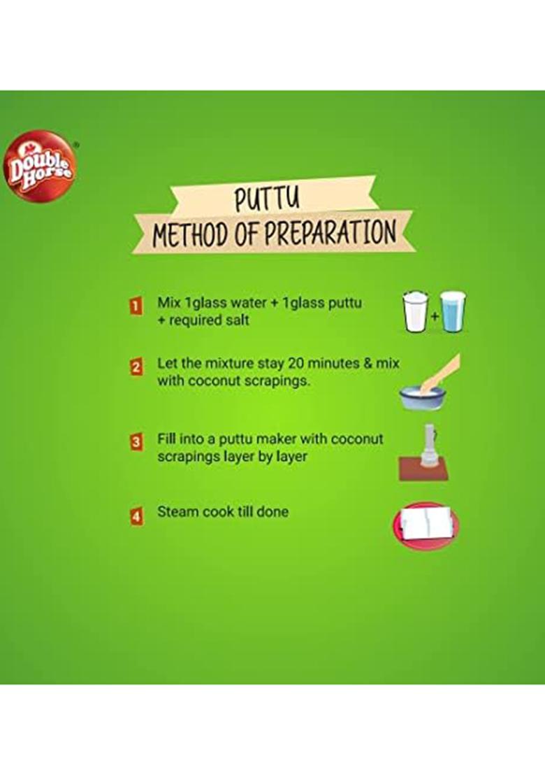 Double Horse White Puttu Podi 5Kg | Export Quality | Steamed Puttupodi | Pre Steam Technology