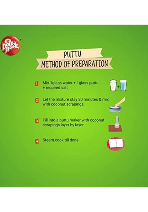 Double Horse White Puttu Podi 5Kg | Export Quality | Steamed Puttupodi | Pre Steam Technology