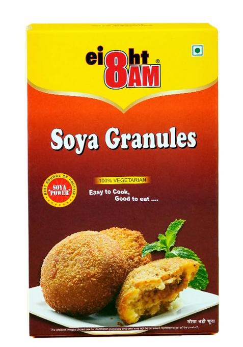 8Am Soya Granules, 200G | High In Protein, Rich In Vitamins, Minerals And Insoluble Fibre, Ideal For Vegans, Soya Helps To Control High Cholesterol And Sugar Levels
