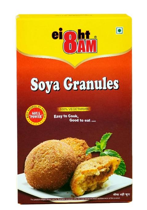 8Am Soya Granules, 200G | High In Protein, Rich In Vitamins, Minerals And Insoluble Fibre, Ideal For Vegans, Soya Helps To Control High Cholesterol And Sugar Levels
