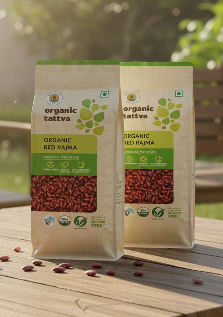 Organic Tattva Red Rajma 500 Gram | Kidney Beans |Rich In Protein Naturally Gluten Free And Unpolished Pesticide Chemical Pack Of 2 - Indya