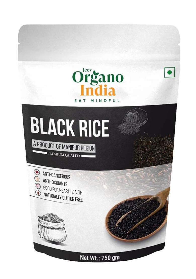 Organo India Black Rice-Chak-Hao | Aromatic Black Rice | Manipuri Authentic Chak-Hao Rice| 750Gm