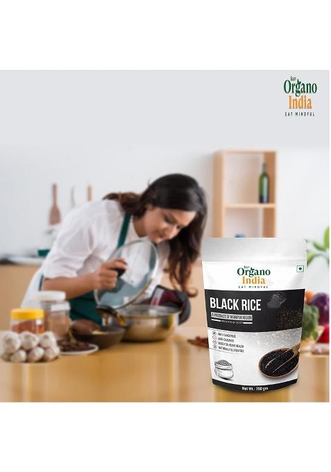 Organo India Black Rice-Chak-Hao | Aromatic Black Rice | Manipuri Authentic Chak-Hao Rice| 750Gm