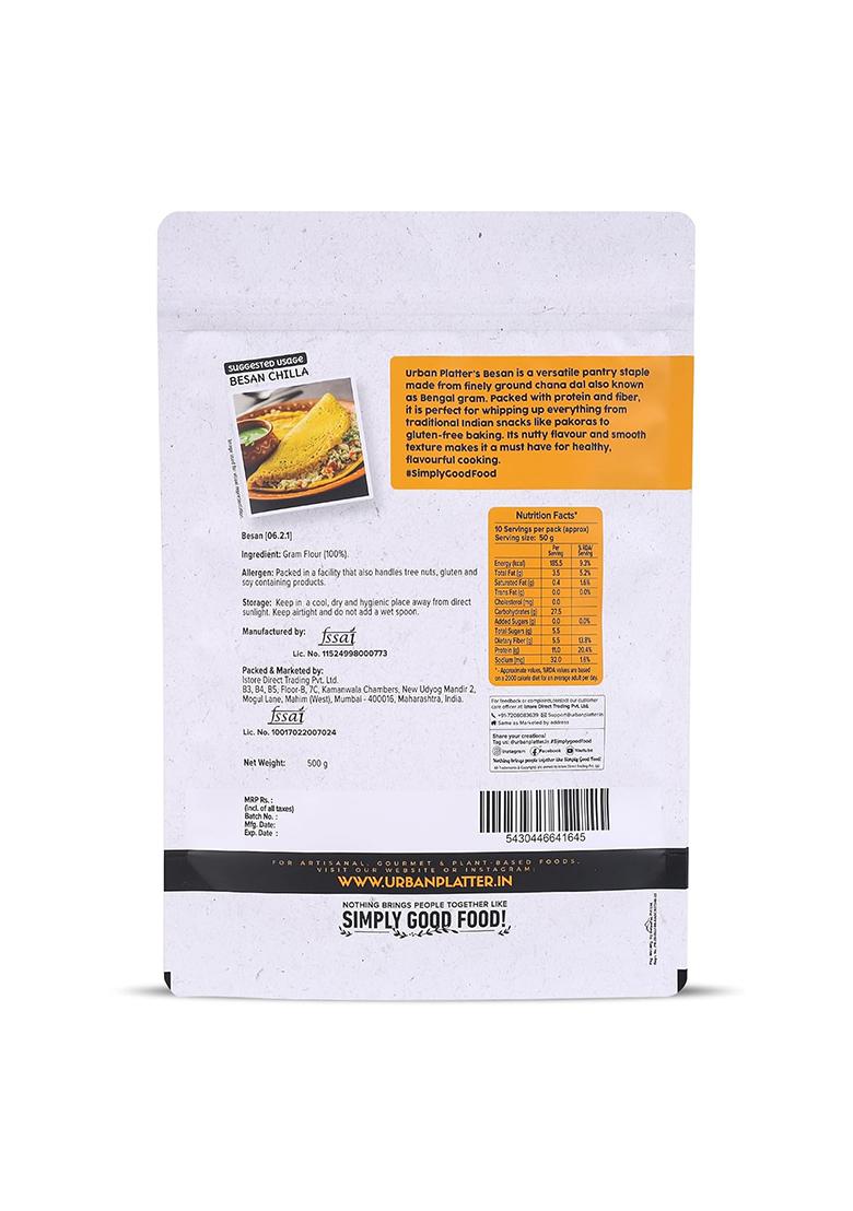 Urban Platter Besan, 500G (Split Bengal Gram Or Gram Flour | Good Source Of Fibre And Protein |Gluten- Free Pantry Essential)