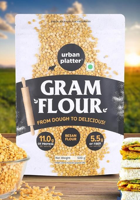 Urban Platter Besan, 500G (Split Bengal Gram Or Gram Flour | Good Source Of Fibre And Protein |Gluten- Free Pantry Essential)