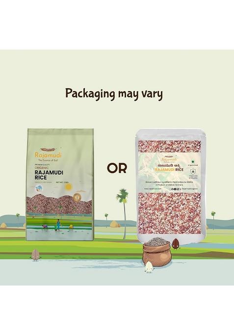 Rajamudi – Authentic Rajamudi Rice (Unpolished) 2 Kg – Certified Organic | 100% Pure, Rich In Antioxidants, Low Gi | High Zinc | Non-Gmo | Grown Without Pesticides & Chemicals | Pride Of Karnataka