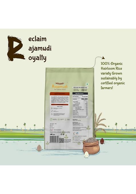 Rajamudi – Authentic Rajamudi Rice (Unpolished) 2 Kg – Certified Organic | 100% Pure, Rich In Antioxidants, Low Gi | High Zinc | Non-Gmo | Grown Without Pesticides & Chemicals | Pride Of Karnataka