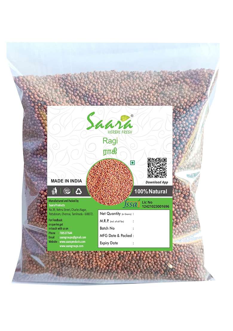 Saara Ragi Grain(Finger Millet)500 Grams - Indya