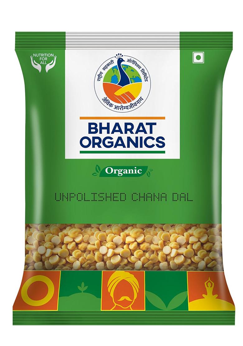 Bharat Organics Unpolished Chana Dal