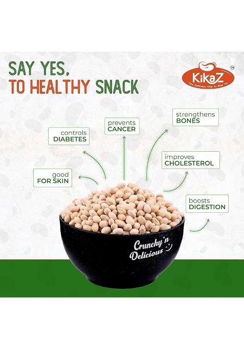 Kikaz Roasted Soyabean 400G Pack Of 2 Jar (200G Each) | Simply Salted Flavored | High Protein, Vegan & Gluten-Free | Roasted Not Fried |Tasty, Crunchy, Healthy Namkeen Snack | Roasted Soya Nuts