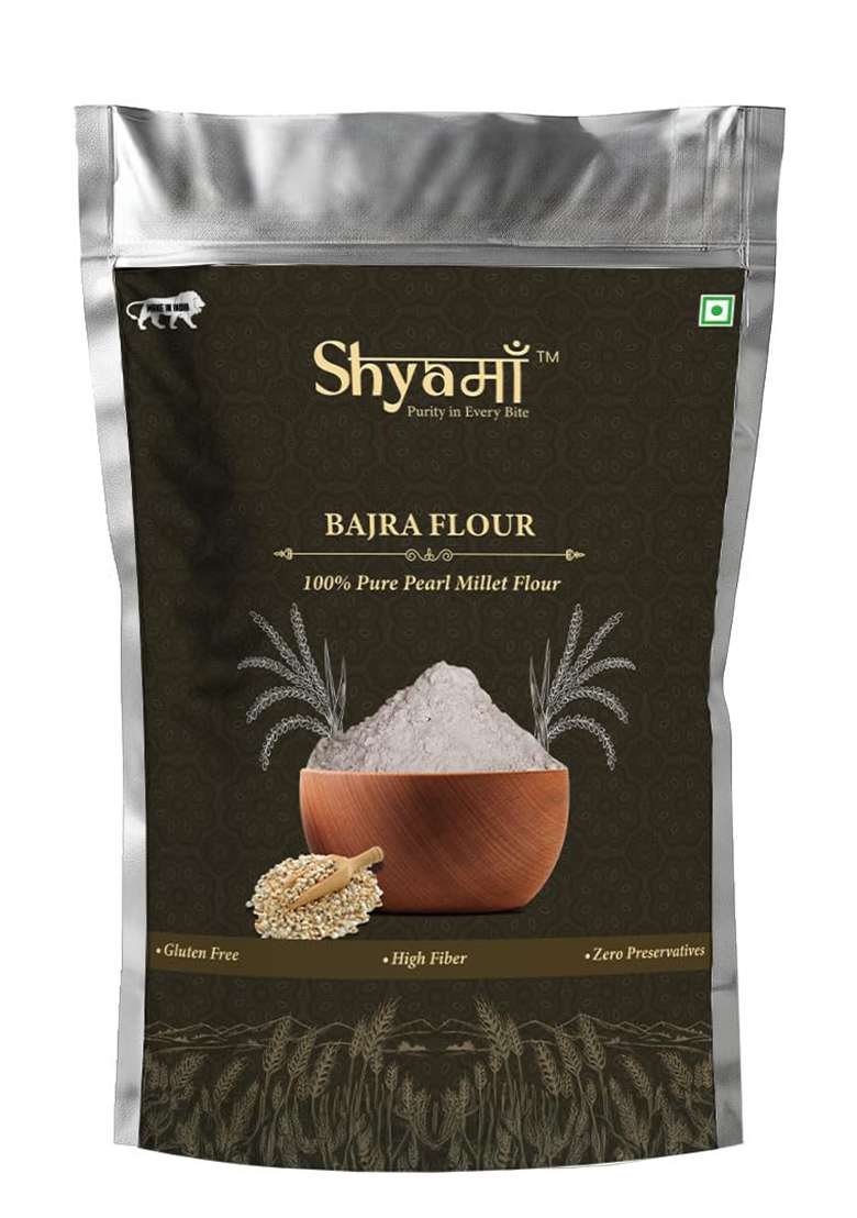 Shyama Bajra Flour, Pearl Millet Flour, Gluten-Free, Rich In Iron And Fibre (500G) - Indya