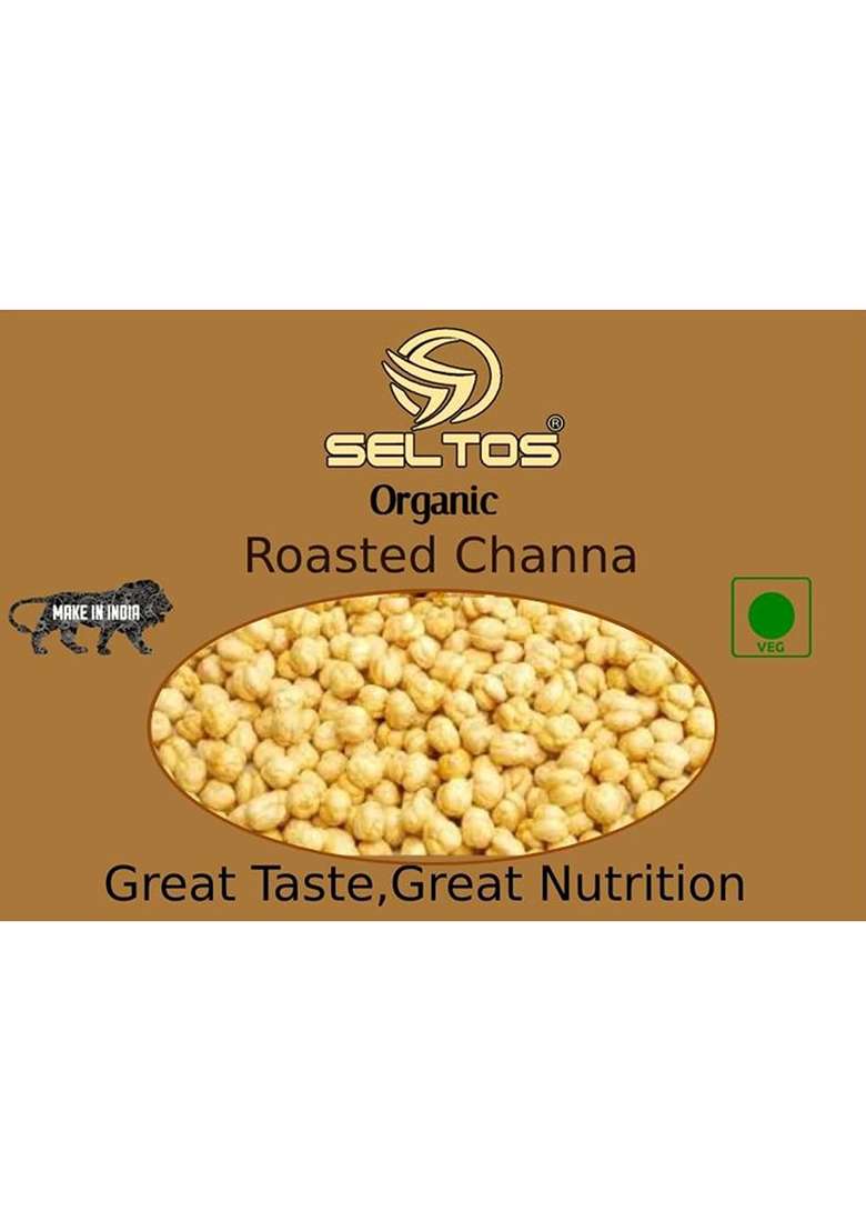 Seltos Organics Roasted Whole Chana 900G | Premium Desi Chickpeas Without Husk | Unsalted Bhuna Chana | High Protein Fiber Low Carb Snack | Non-Fried No Oil Healthy Diet Food, Roasted Chana Whole Without Skin.. - Indya