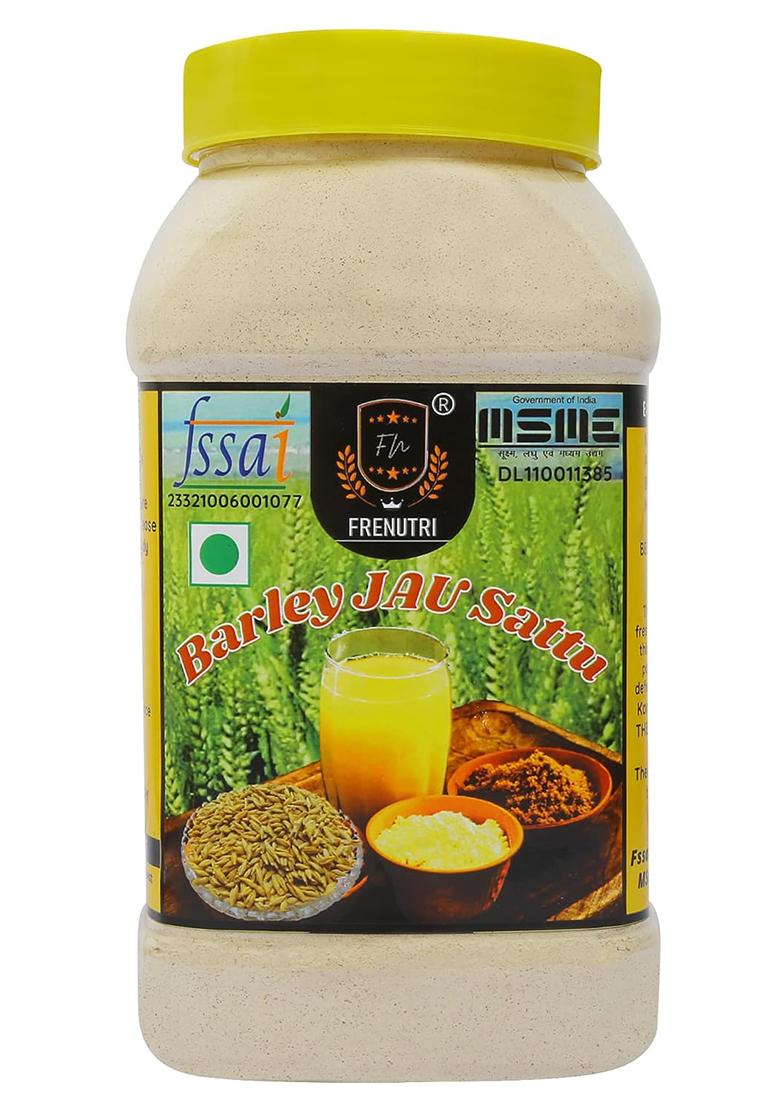 Frenutri Jau Sattu Barley Sattu Organics Jau Sattu Powder | Gluten Free Roasted | Natural & Gluten Free High Fiber | Sattu Drink Powder -940 Grams (Pack 1)