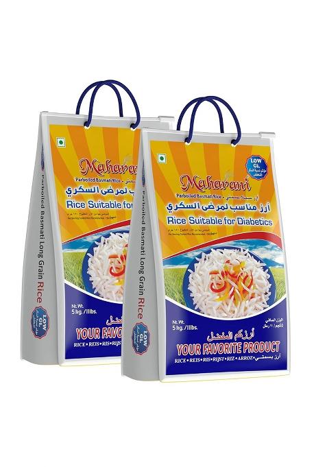 Maharani Rice Suitable For Diabetics Basmati Rice 5 Kg × 2 (Total 10 Kg) Diabetic Friendly With Lower G.I. Level | Long Grain, | Rich Aroma And Royal Taste