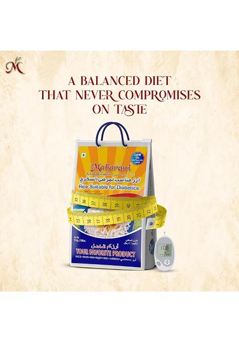 Maharani Rice Suitable For Diabetics Basmati Rice 5 Kg × 2 (Total 10 Kg) Diabetic Friendly With Lower G.I. Level | Long Grain, | Rich Aroma And Royal Taste