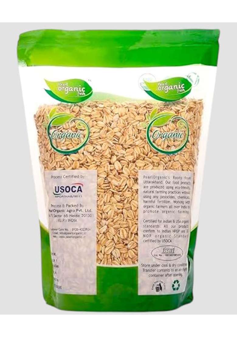 Pearl Organic Fresh Rolled Oats 800Gm | Gluten-Free And Organic | Premium Golden Rolled Oats With No Added Sugar | Healthy Wholegrain Food For Weight Management, Energy & Heart Health | Ideal For Breakfast & Diet Plans - Indya