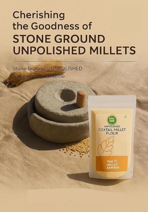 Ritual Farms Foxtail Millet Flour 1Kg Pack – Milled Foxtail Millet For Chapati, Dosa, And Cooking Preparations (1Kg)