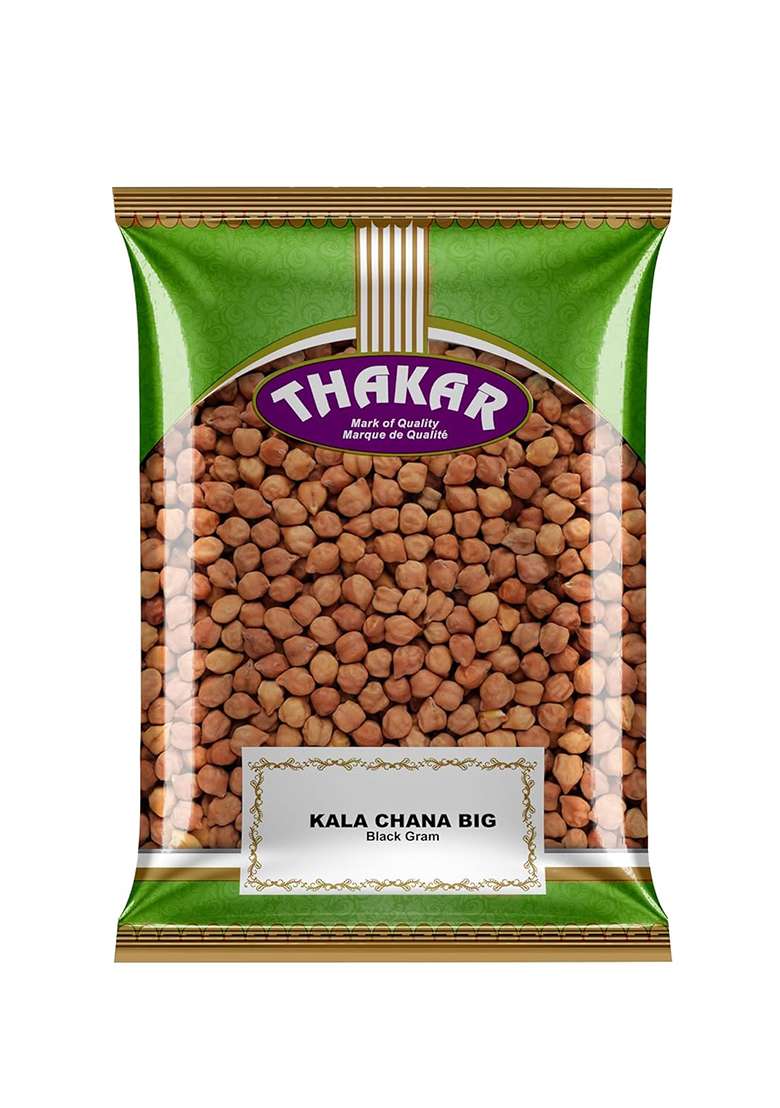 Thakar Unpolished Kala Chana Big 1Kg (Black Gram) | Desi Chana | 100% Natural | High Protein Fiber | For Curry Sprouts Sabzi Vrat | Gluten Free - Indya
