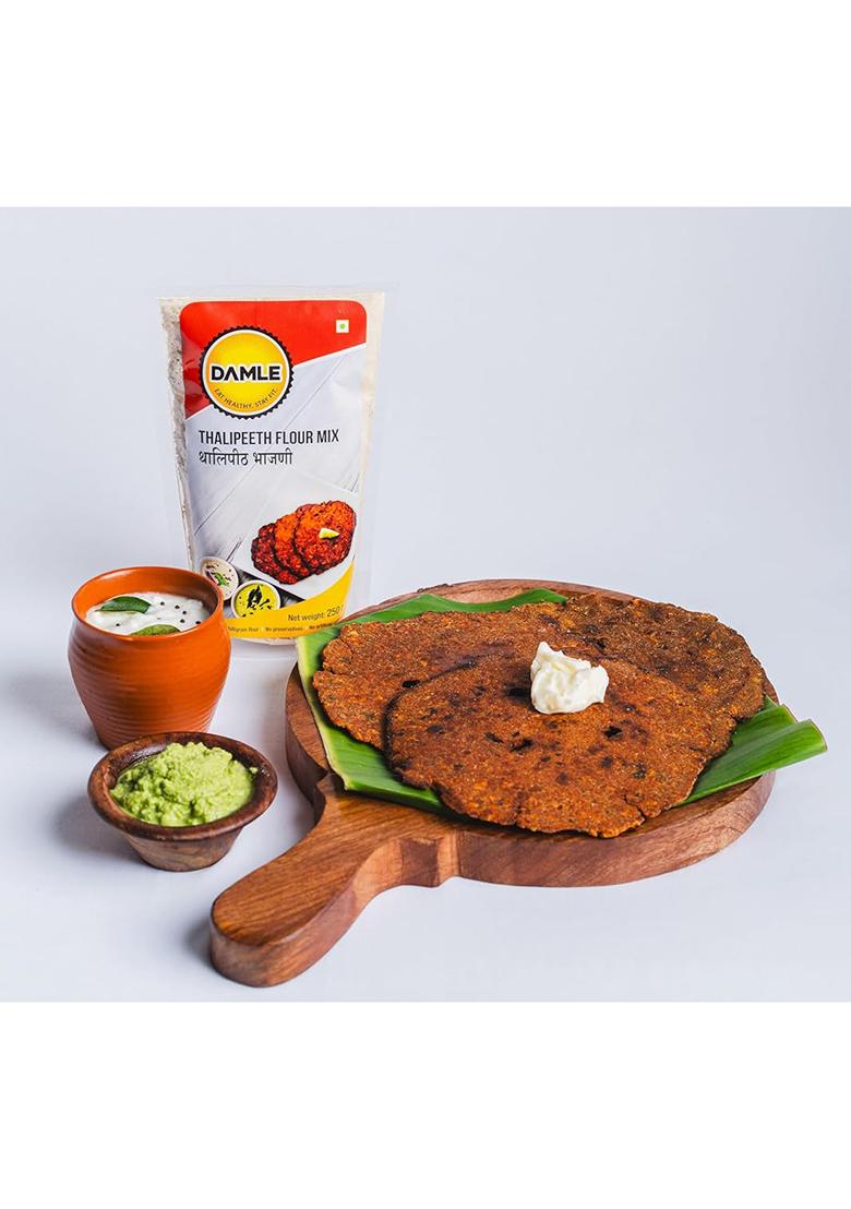 Thalipeeth Bhajani Atta, Instant Thalipeeth Mix From Damle With 18 Healthy Grains, Protein-Rich Multi Grain Flour, No Preservatives, 500Gm Pack Of 2 (250Gm Each)