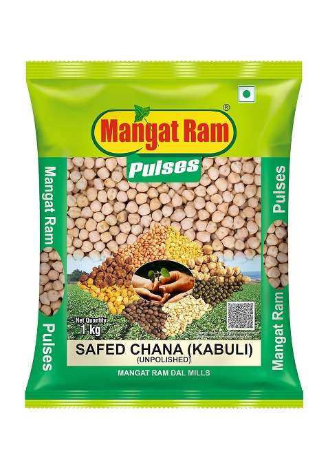 Mangat Ram Unpolished Safed Chana Kabuli (1Kg)
