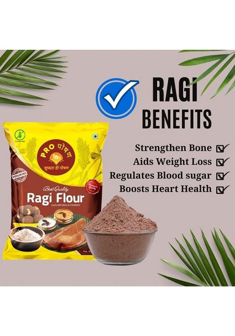 Pro Poshan Ragi Flour 500 Gm Pack Of 2 | 100% Pure & Natural | High In Fibre & Protein | Gluten-Free | Rich In Calcium & Iron