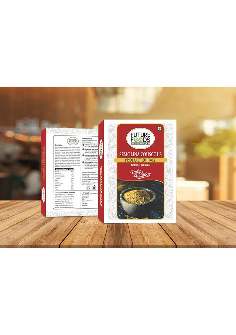 Future Foods Semolina Couscous 900G (Pack Of 2)| Mild And Neutral Taste | Light And Fluffy Texture | Good Fiber Source | With Multiple Health Benefits | Helps Lower Cholesterol
