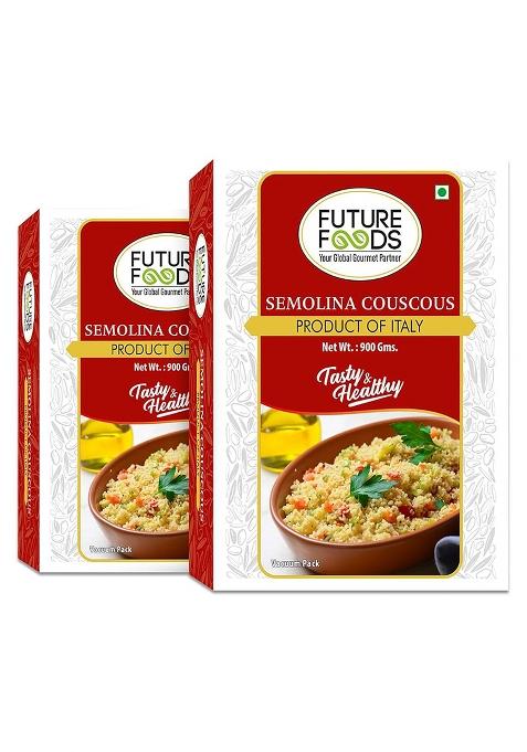 Future Foods Semolina Couscous 900G (Pack Of 2)| Mild And Neutral Taste | Light And Fluffy Texture | Good Fiber Source | With Multiple Health Benefits | Helps Lower Cholesterol