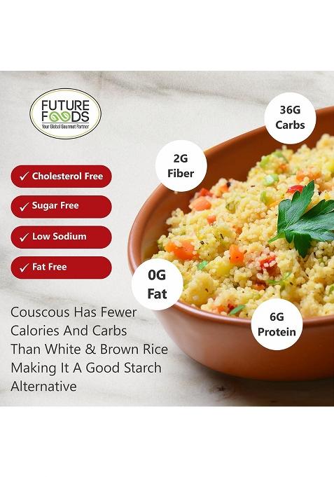 Future Foods Semolina Couscous 900G (Pack Of 2)| Mild And Neutral Taste | Light And Fluffy Texture | Good Fiber Source | With Multiple Health Benefits | Helps Lower Cholesterol