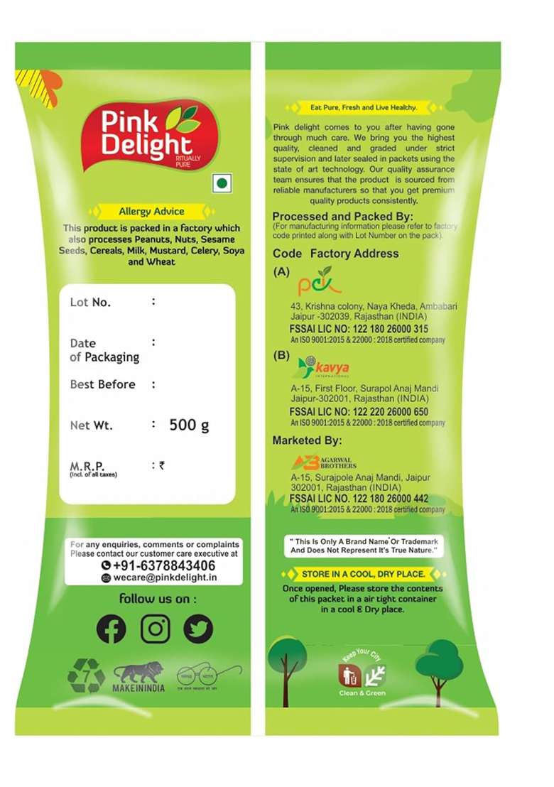 Pink Delight Premium Moong Yellow Daal | Split | 100% Dry And Unpolished | Moong Dhuli Daal | Moong Mogar | Washed | 500 Gm Pack - Indya