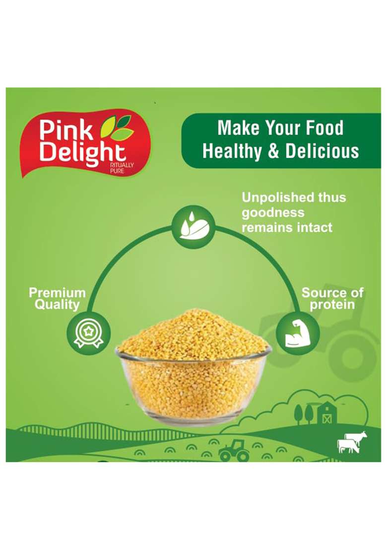Pink Delight Premium Moong Yellow Daal | Split | 100% Dry And Unpolished | Moong Dhuli Daal | Moong Mogar | Washed | 500 Gm Pack - Indya