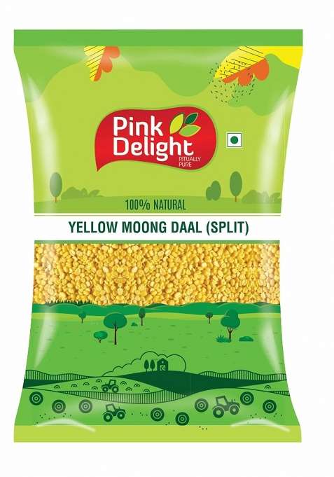 Pink Delight Premium Moong Yellow Daal | Split | 100% Dry And Unpolished | Moong Dhuli Daal | Moong Mogar | Washed | 500 Gm Pack