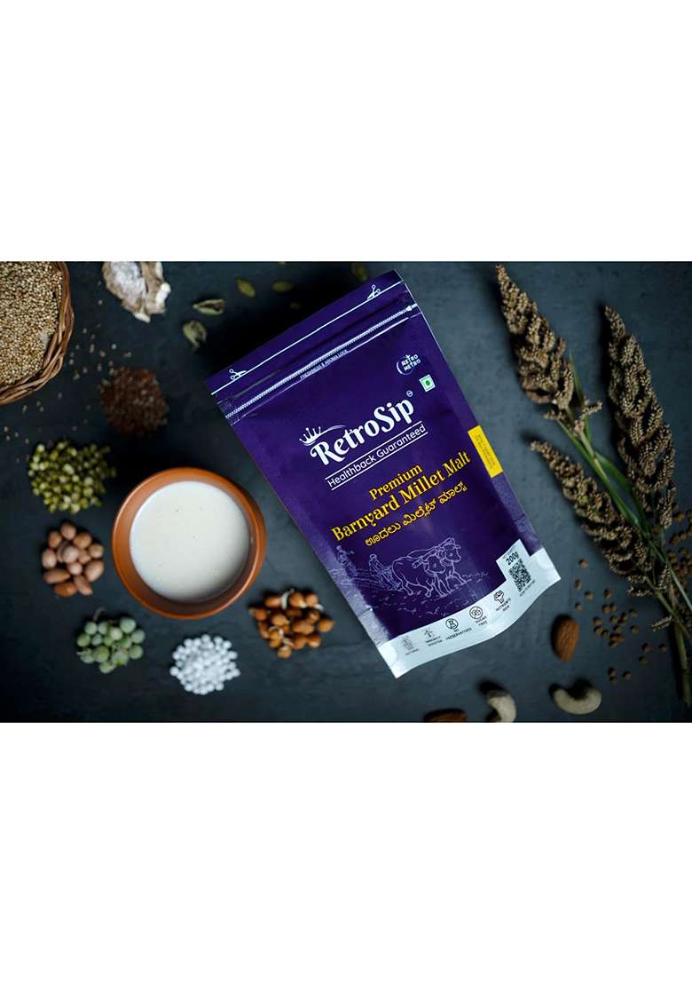 Retrosip® - Combo Pack Of 5 Premium Single Millet Malts | 5X200 G = 1000 G | 100% Natural | Healthy Diet | Single Millet Malts - Indya